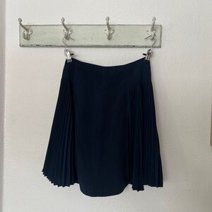 Nanette Lepore Navy Pleated Skirt